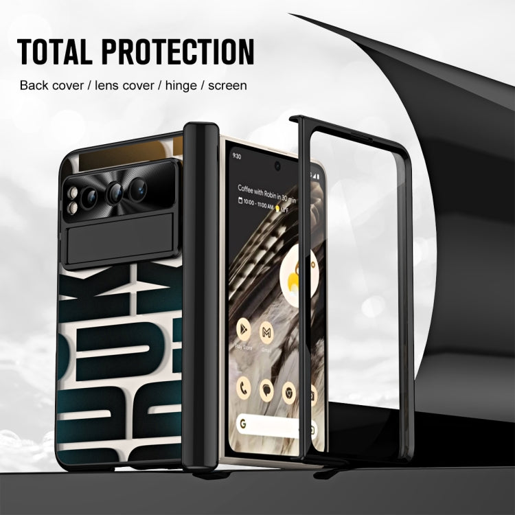 For Google Pixel Fold Integrated Electroplating Folding Phone Case with Pen Slot & Hinge(Black) - Google Cases by PMC TechLife | Online Shopping South Africa | PMC TechLife | Buy Now Pay Later Mobicred