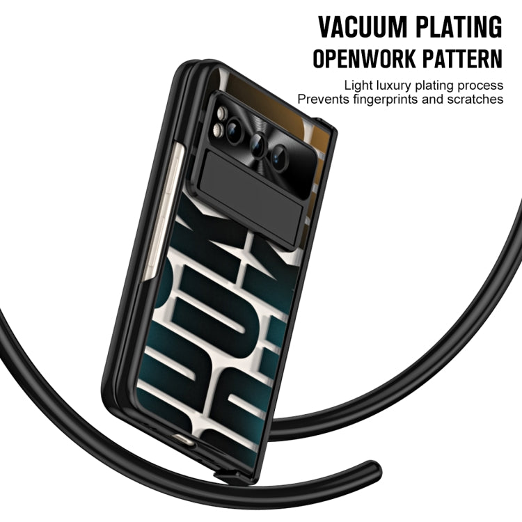 For Google Pixel Fold Integrated Electroplating Folding Phone Case with Pen Slot & Hinge(Black) - Google Cases by PMC TechLife | Online Shopping South Africa | PMC TechLife | Buy Now Pay Later Mobicred