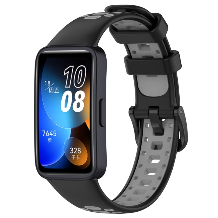 For Huawei Band 8 Two Color Silicone Replacement Watch Band(Black Grey) - Watch Bands by PMC Jewellery | Online Shopping South Africa | PMC Jewellery