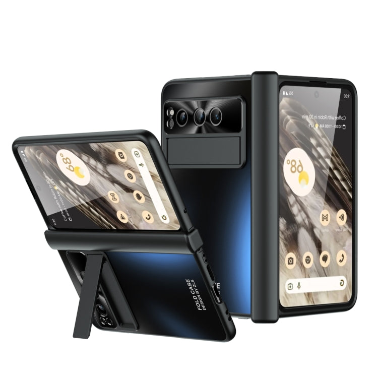 For Google Pixel Fold Integrated Electroplating Folding All-inclusive Phone Case with Pen Slot & Hinge(Black) - Google Cases by PMC TechLife | Online Shopping South Africa | PMC TechLife | Buy Now Pay Later Mobicred