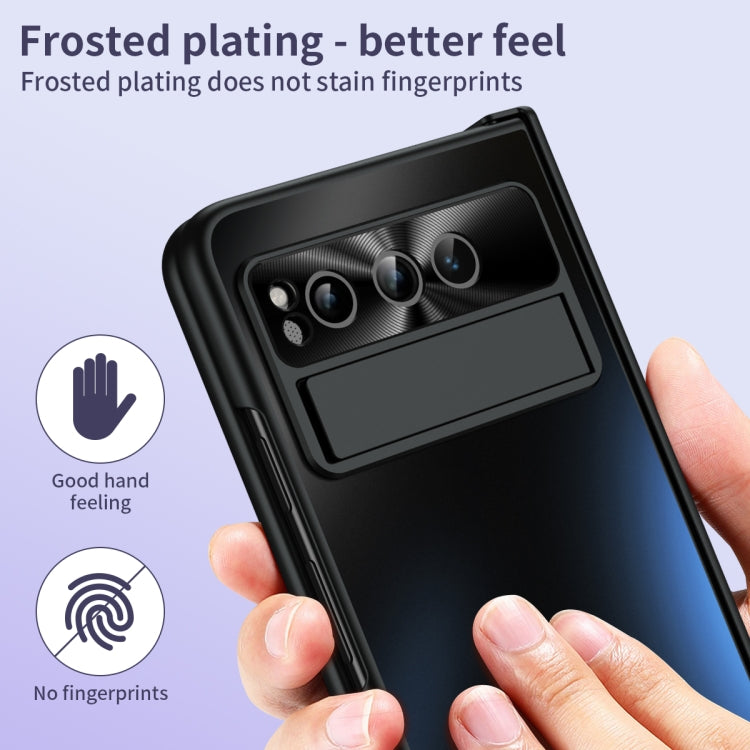 For Google Pixel Fold Integrated Electroplating Folding All-inclusive Phone Case with Pen Slot & Hinge(Black) - Google Cases by PMC TechLife | Online Shopping South Africa | PMC TechLife | Buy Now Pay Later Mobicred