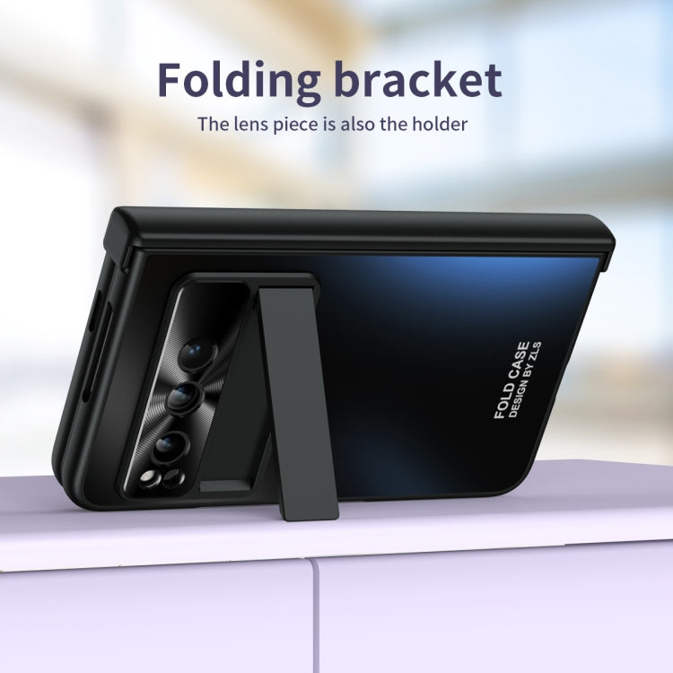 For Google Pixel Fold Integrated Electroplating Folding All-inclusive Phone Case with Pen Slot & Hinge(Black) - Google Cases by PMC TechLife | Online Shopping South Africa | PMC TechLife | Buy Now Pay Later Mobicred