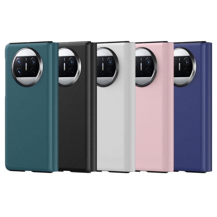 For Huawei Mate X3 Litchi Pattern Foldable Side Window View Protective Phone Case(White) - Huawei Cases by PMC TechLife | Online Shopping South Africa | PMC TechLife | Buy Now Pay Later Mobicred