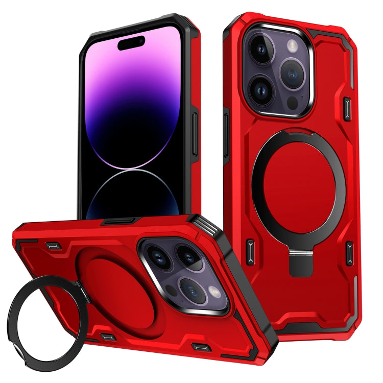 For iPhone 14 Pro Patronus MagSafe Magnetic Holder Phone Case(Red) - iPhone 14 Pro Cases by PMC Jewellery | Online Shopping South Africa | PMC Jewellery