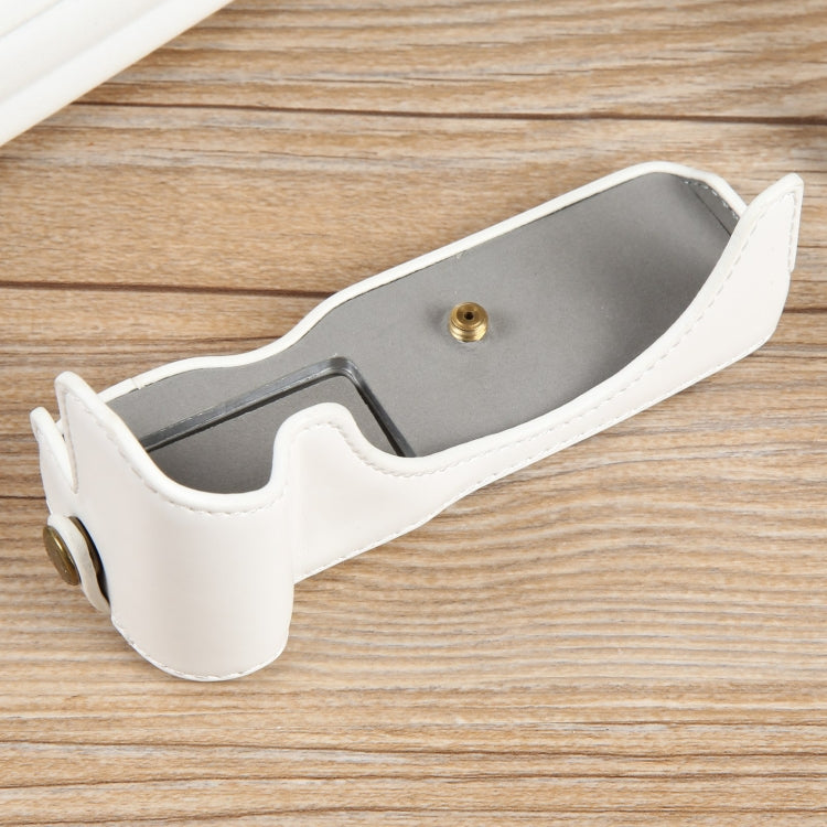 For Canon EOS R50 1/4 inch Thread PU Leather Camera Half Case Base(White) - Half Case by PMC TechLife | Online Shopping South Africa | PMC TechLife | Buy Now Pay Later Mobicred