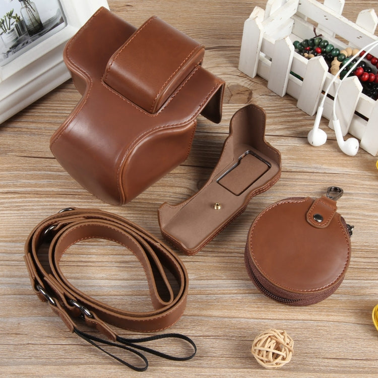 For Canon EOS R50 Full Body Magnetic Leather Camera Case Bag with Strap, Deluxe Edition(Coffee) - Leather Bag by PMC TechLife | Online Shopping South Africa | PMC TechLife | Buy Now Pay Later Mobicred