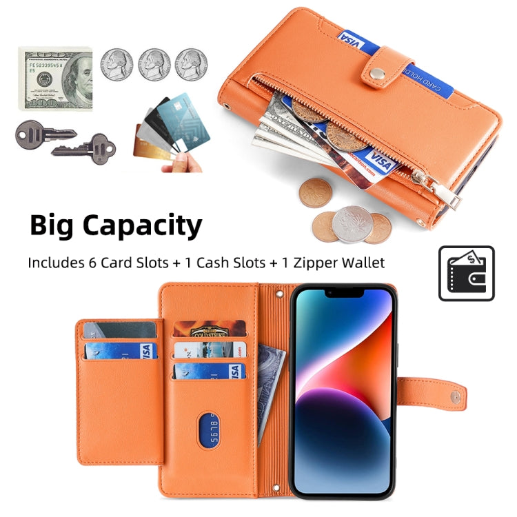 For Infinix Note 40 4G Sheep Texture Cross-body Zipper Wallet Leather Phone Case(Orange) - Infinix Cases by PMC TechLife | Online Shopping South Africa | PMC TechLife | Buy Now Pay Later Mobicred