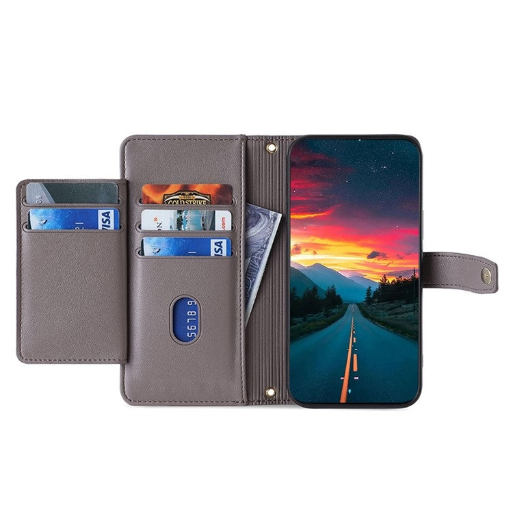 For Infinix Note 40 5G Sheep Texture Cross-body Zipper Wallet Leather Phone Case(Grey) - Infinix Cases by PMC TechLife | Online Shopping South Africa | PMC TechLife | Buy Now Pay Later Mobicred