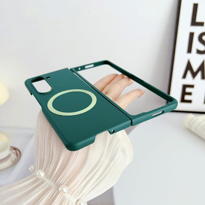 For Samsung Galaxy Z Fold5 Skin Feel Magsafe Magnetic Shockproof PC Phone Case(Dark Green) - Galaxy Z Fold5 Cases by PMC Jewellery | Online Shopping South Africa | PMC Jewellery