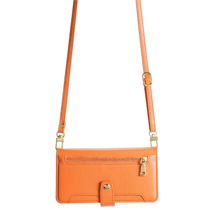 For Tecno Camon 30 Sheep Texture Cross-body Zipper Wallet Leather Phone Case(Orange) - Tecno Cases by PMC TechLife | Online Shopping South Africa | PMC TechLife | Buy Now Pay Later Mobicred
