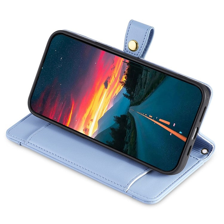For Tecno Camon 30 Sheep Texture Cross-body Zipper Wallet Leather Phone Case(Blue) - Tecno Cases by PMC TechLife | Online Shopping South Africa | PMC TechLife | Buy Now Pay Later Mobicred