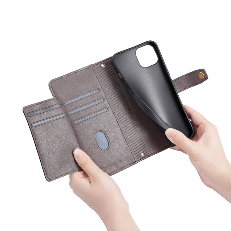 For Sharp Aqous Wish3 Sheep Texture Cross-body Zipper Wallet Leather Phone Case(Grey) - More Brand by PMC TechLife | Online Shopping South Africa | PMC TechLife | Buy Now Pay Later Mobicred