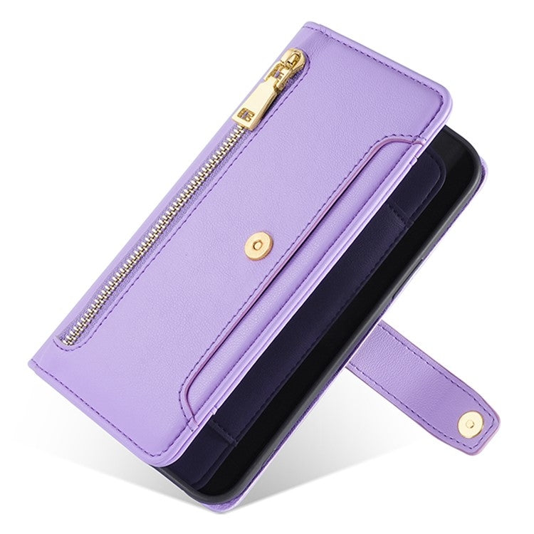 For Sharp Aquos Wish4 Sheep Texture Cross-body Zipper Wallet Leather Phone Case(Purple) - More Brand by PMC TechLife | Online Shopping South Africa | PMC TechLife | Buy Now Pay Later Mobicred