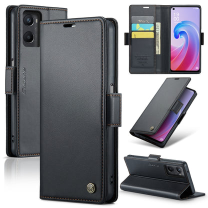 For Realme 9i 4G CaseMe 023 Butterfly Buckle Litchi Texture RFID Anti-theft Leather Phone Case(Black) - Realme Cases by CaseMe | Online Shopping South Africa | PMC Jewellery | Buy Now Pay Later Mobicred