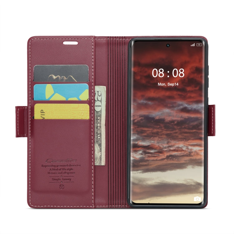 For Realme 11 Pro/11 Pro+ CaseMe 023 Butterfly Buckle Litchi Texture RFID Anti-theft Leather Phone Case(Wine Red) - Realme Cases by CaseMe | Online Shopping South Africa | PMC Jewellery | Buy Now Pay Later Mobicred