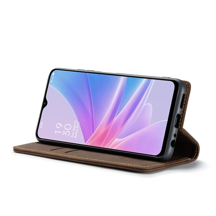 For OPPO A58 5G / A58X 5G CaseMe 013 Multifunctional Horizontal Flip Leather Phone Case(Coffee) - OPPO Cases by CaseMe | Online Shopping South Africa | PMC Jewellery | Buy Now Pay Later Mobicred