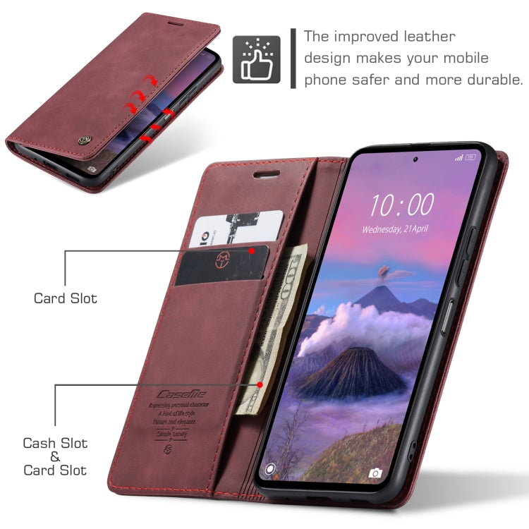 For Xiaomi Redmi 12 4G / 12 5G／Note 12R CaseMe 013 Multifunctional Horizontal Flip Leather Phone Case(Wine Red) - Xiaomi Cases by CaseMe | Online Shopping South Africa | PMC Jewellery | Buy Now Pay Later Mobicred