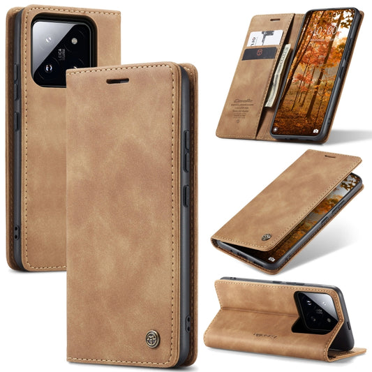 For Xiaomi 14 Pro CaseMe 013 Multifunctional Horizontal Flip Leather Phone Case(Brown) - 14 Pro Cases by CaseMe | Online Shopping South Africa | PMC Jewellery | Buy Now Pay Later Mobicred