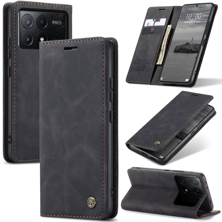 For Xiaomi Poco X6 Pro CaseMe 013 Multifunctional Horizontal Flip Leather Phone Case(Black) - Xiaomi Cases by CaseMe | Online Shopping South Africa | PMC Jewellery | Buy Now Pay Later Mobicred