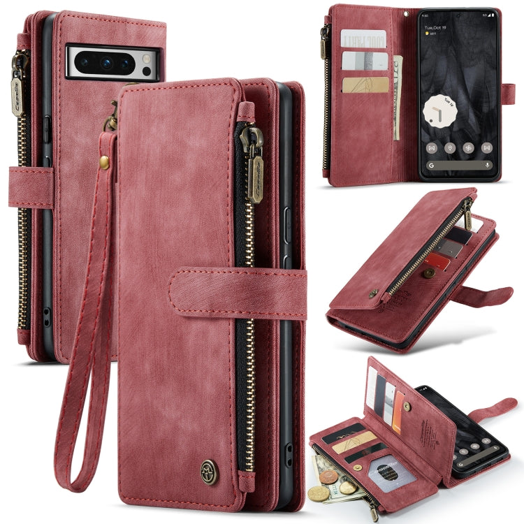 For Google Pixel 8 Pro CaseMe C30 Multifunctional Leather Phone Case(Red) - Google Cases by CaseMe | Online Shopping South Africa | PMC Jewellery | Buy Now Pay Later Mobicred