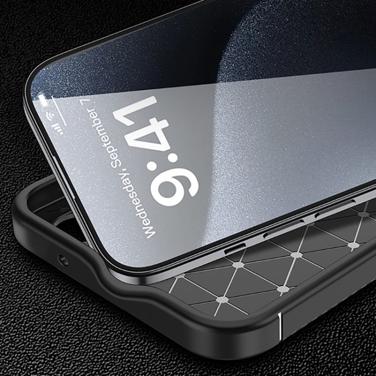 For iPhone 16 Plus Carbon Fiber Texture Shockproof TPU Phone Case(Black) - iPhone 16 Plus Cases by PMC TechLife | Online Shopping South Africa | PMC TechLife | Buy Now Pay Later Mobicred