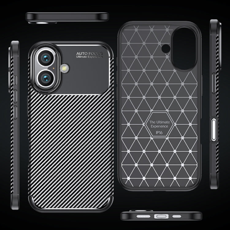 For iPhone 16 Carbon Fiber Texture Shockproof TPU Phone Case(Black) - iPhone 16 Cases by PMC Jewellery | Online Shopping South Africa | PMC Jewellery | Buy Now Pay Later Mobicred