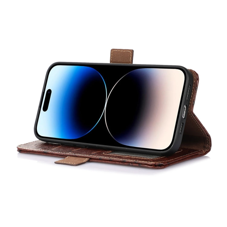 For OnePlus Ace 2 Pro Ostrich Pattern Genuine Leather RFID Phone Case(Coffee) - free shipping - PMC TechLife - Order now!