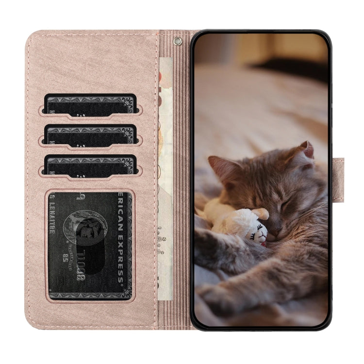 For iPhone 16 Pro Cat Embossing Pattern Leather Phone Case with Lanyard(Grey) - iPhone 16 Pro Cases by PMC TechLife | Online Shopping South Africa | PMC TechLife | Buy Now Pay Later Mobicred