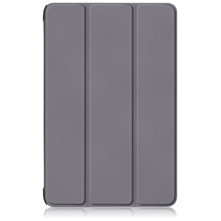 For Samsung Galaxy Tab S9+ Custer Pure Color 3-Fold Holder Smart Leather Tablet Case(Grey) - Galaxy Tab S9+ Cases by PMC TechLife | Online Shopping South Africa | PMC TechLife