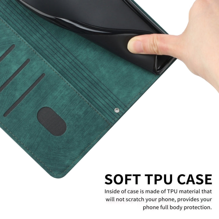 For Infinix Zero 30 5G Skin Feel Stripe Pattern Leather Phone Case with Lanyard(Green) - Infinix Cases by PMC TechLife | Online Shopping South Africa | PMC TechLife | Buy Now Pay Later Mobicred