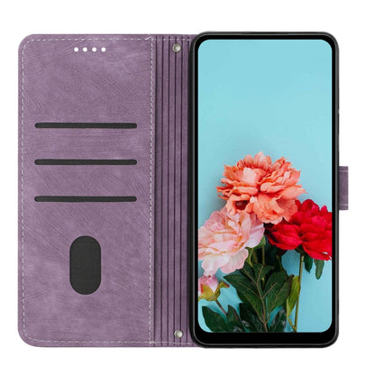 For Infinix Zero 30 5G Skin Feel Stripe Pattern Leather Phone Case with Lanyard(Purple) - Infinix Cases by PMC Jewellery | Online Shopping South Africa | PMC Jewellery | Buy Now Pay Later Mobicred