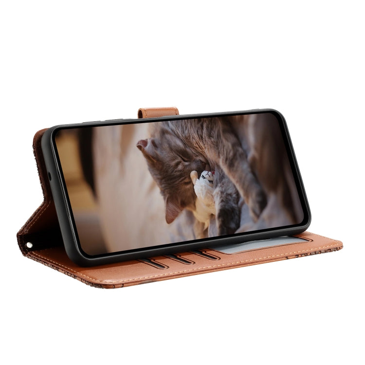 For Xiaomi Redmi Note 12 4G Global Cat Embossing Pattern Leather Phone Case with Lanyard(Brown) - Xiaomi Cases by PMC TechLife | Online Shopping South Africa | PMC TechLife | Buy Now Pay Later Mobicred