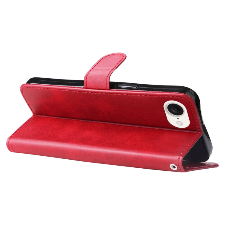For iPhone 16e Fashion Calf Texture Zipper Leather Phone Case(Red) - iPhone 16e Cases by PMC TechLife | Online Shopping South Africa | PMC TechLife | Buy Now Pay Later Mobicred