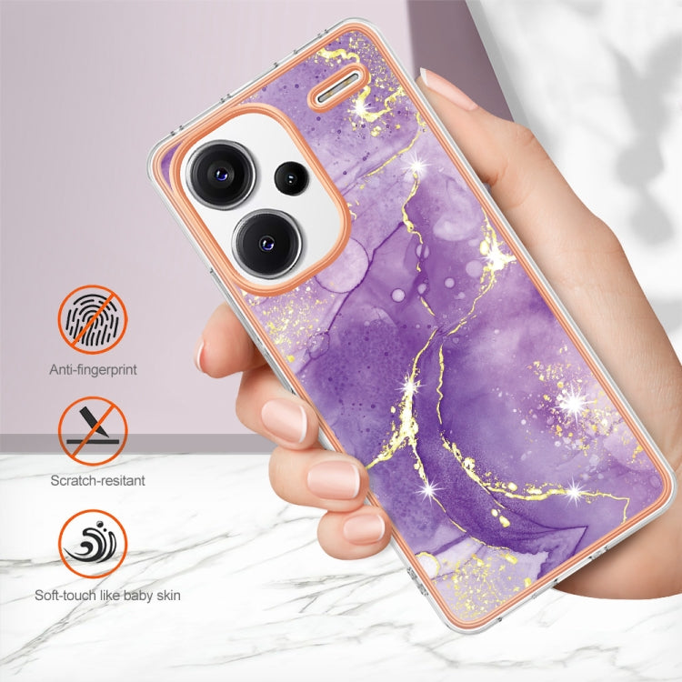 For Xiaomi Redmi Note 13 Pro+ 5G Electroplating Marble Dual-side IMD Phone Case(Purple 002) - Note 13 Pro+ Cases by PMC TechLife | Online Shopping South Africa | PMC TechLife | Buy Now Pay Later Mobicred