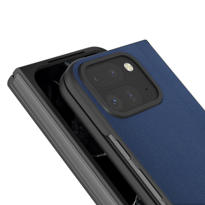 For Google Pixel 9 Pro Fold ABEEL Genuine Leather Xiaoya Series Phone Case(Blue) - Google Cases by PMC Jewellery | Online Shopping South Africa | PMC Jewellery | Buy Now Pay Later Mobicred