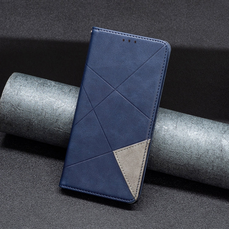 For iPhone 16 Pro Max Rhombus Texture Magnetic Leather Phone Case(Blue) - iPhone 16 Pro Max Cases by PMC TechLife | Online Shopping South Africa | PMC TechLife | Buy Now Pay Later Mobicred