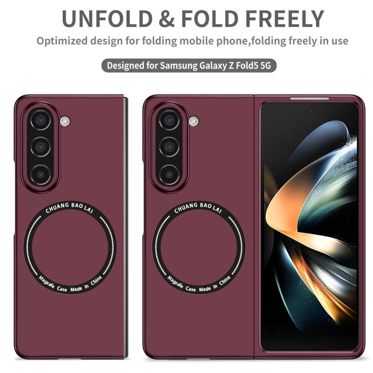 For Samsung Galaxy Z Fold5 Magsafe Magnetic Folding PC Phone Case(Wine Red) - Galaxy Z Fold5 Cases by PMC TechLife | Online Shopping South Africa | PMC TechLife