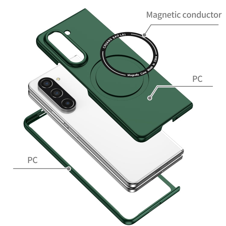 For Samsung Galaxy Z Fold5 Magsafe Magnetic Folding PC Phone Case(Green) - Galaxy Z Fold5 Cases by PMC Jewellery | Online Shopping South Africa | PMC Jewellery