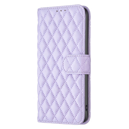 For iPhone 16 Pro Diamond Lattice Wallet Flip Leather Phone Case(Purple) - iPhone 16 Pro Cases by PMC Jewellery | Online Shopping South Africa | PMC Jewellery | Buy Now Pay Later Mobicred