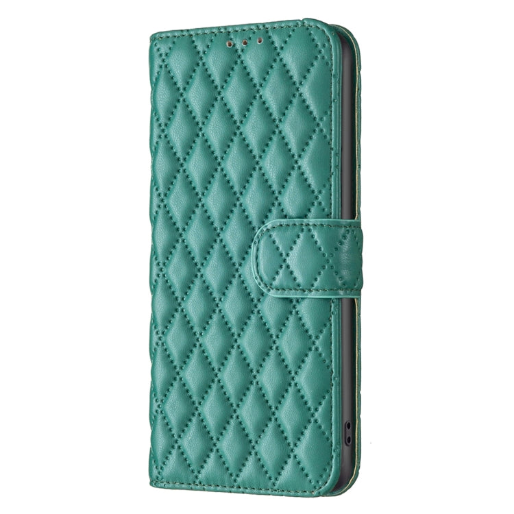 For iPhone 16 Diamond Lattice Wallet Flip Leather Phone Case(Green) - iPhone 16 Cases by PMC Jewellery | Online Shopping South Africa | PMC Jewellery | Buy Now Pay Later Mobicred