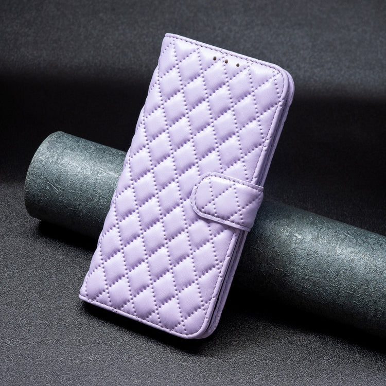 For iPhone 16 Diamond Lattice Wallet Flip Leather Phone Case(Purple) - iPhone 16 Cases by PMC TechLife | Online Shopping South Africa | PMC TechLife | Buy Now Pay Later Mobicred