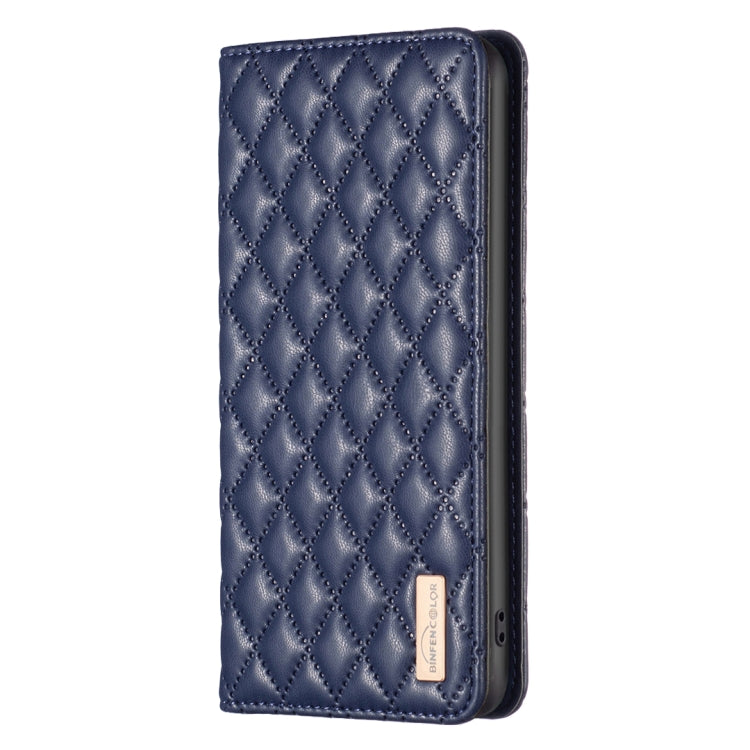For iPhone 16 Diamond Lattice Magnetic Leather Flip Phone Case(Blue) - iPhone 16 Cases by PMC TechLife | Online Shopping South Africa | PMC TechLife | Buy Now Pay Later Mobicred