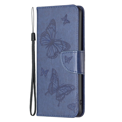 For iPhone 16 Pro Embossing Two Butterflies Pattern Leather Phone Case(Blue) - iPhone 16 Pro Cases by PMC Jewellery | Online Shopping South Africa | PMC Jewellery | Buy Now Pay Later Mobicred