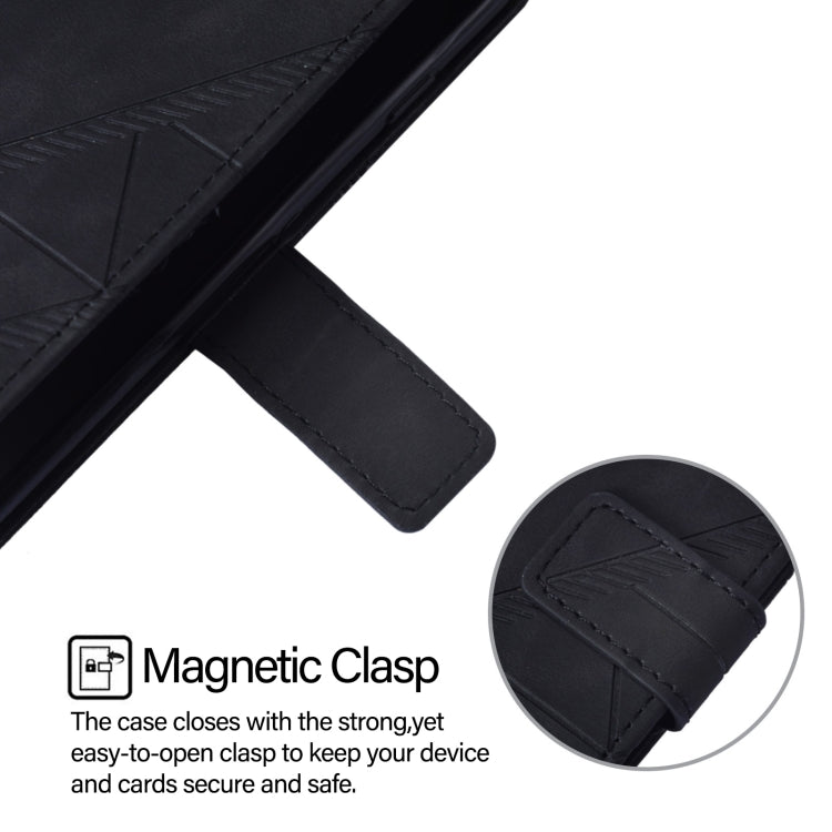 For iPhone 16 Plus Crossbody 3D Embossed Flip Leather Phone Case(Black) - iPhone 16 Plus Cases by PMC TechLife | Online Shopping South Africa | PMC TechLife | Buy Now Pay Later Mobicred