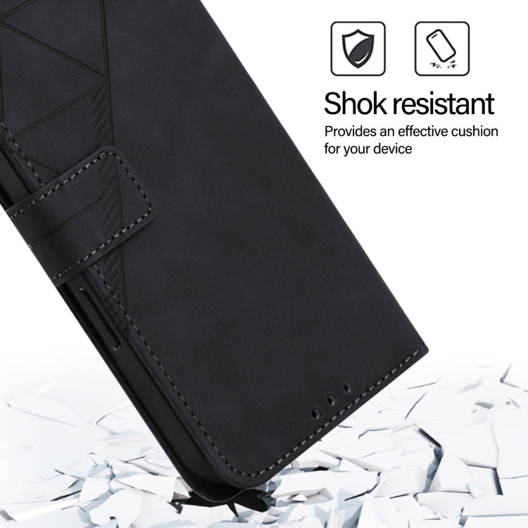 For iPhone 16 Plus Crossbody 3D Embossed Flip Leather Phone Case(Black) - iPhone 16 Plus Cases by PMC TechLife | Online Shopping South Africa | PMC TechLife | Buy Now Pay Later Mobicred