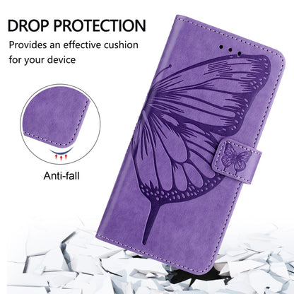 For iPhone 16 Embossed Butterfly Leather Phone Case(Light Purple) - iPhone 16 Cases by PMC Jewellery | Online Shopping South Africa | PMC Jewellery | Buy Now Pay Later Mobicred