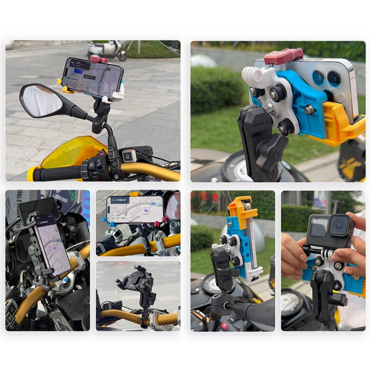 MOTOSLG Crab Motorcycle Phone Clamp Bracket U-Type Headbar Mount(Blue White Red) - free shipping - PMC TechLife - Order now!