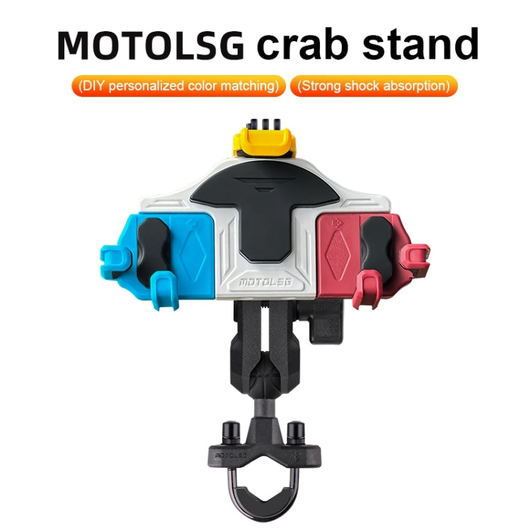 MOTOSLG Crab Motorcycle Phone Clamp Bracket O-Type Rear Mirror Mount(Black) - Holder by MOTOLSG | Online Shopping South Africa | PMC TechLife | Buy Now Pay Later Mobicred