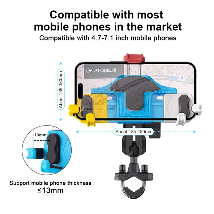 MOTOSLG Crab Motorcycle Phone Clamp Bracket U-Type Headbar Mount(Black) - free shipping - PMC TechLife - Order now!