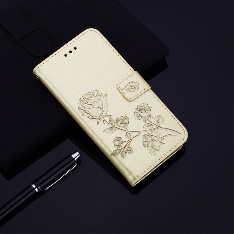 For Xiaomi Redmi A3 Rose Embossed Flip PU Leather Phone Case(Gold) - Xiaomi Cases by PMC Jewellery | Online Shopping South Africa | PMC Jewellery | Buy Now Pay Later Mobicred